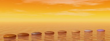 adımlar ve gökyüzü sarı