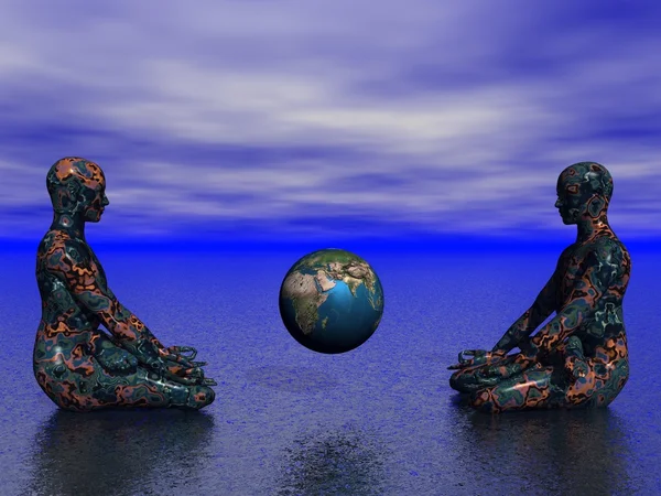 Buddha and earth — Stock Photo, Image