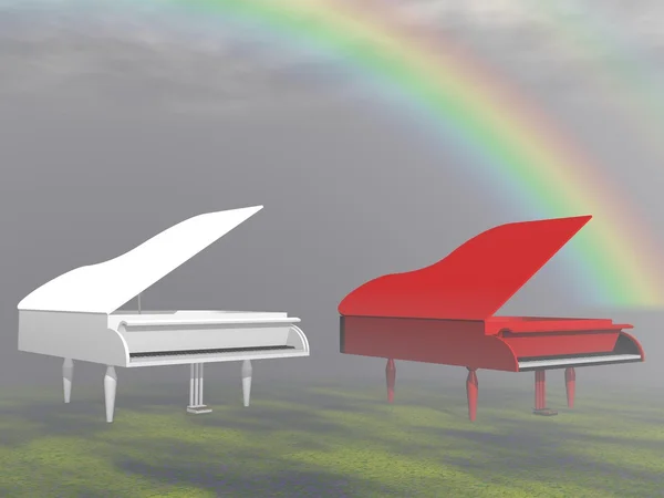 Piano and sky — Stock Photo, Image