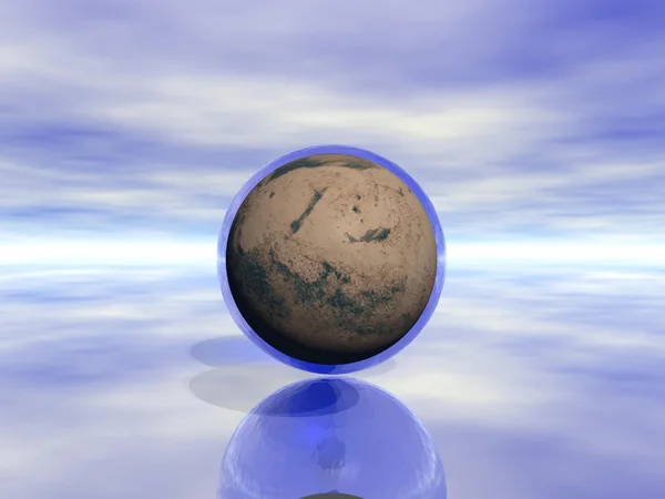 Planeet mars en water — Stockfoto