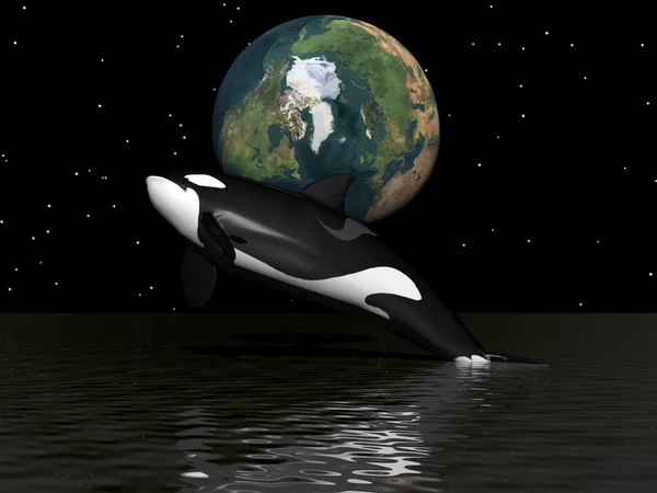 Orca és a föld — Stock Fotó