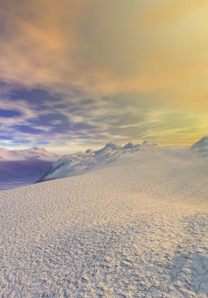 Berg och himlen orange — Stockfoto