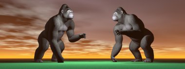 Two gorillas which bagarent clipart