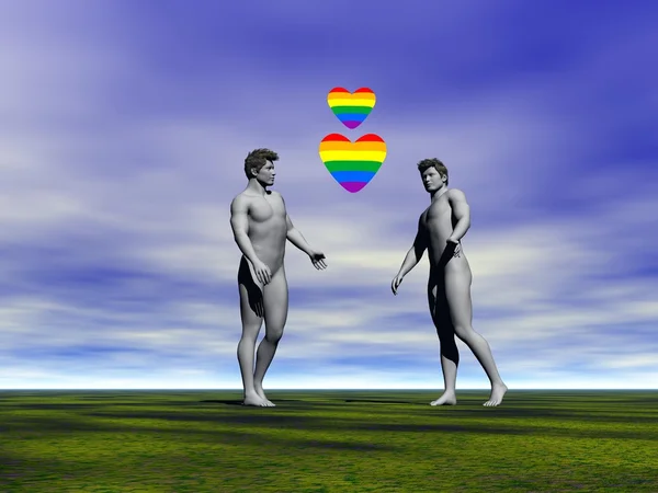 男同性恋者和天空蓝 — 图库照片