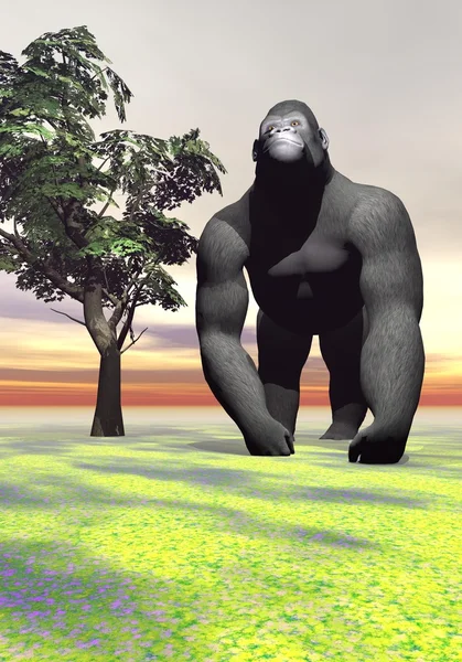 En gorilla som tycker — Stockfoto