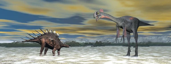 Dwa dinozaury — Zdjęcie stockowe