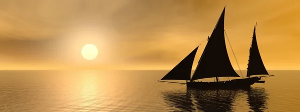 A boat with sails — Stock Photo, Image