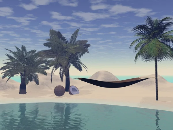 Palms and hammock — Stock Photo, Image