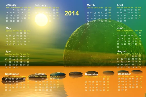 Kalender 2014 — Stockfoto