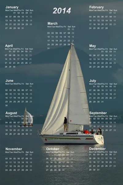 Kalender 2014 und Boote — Stockfoto