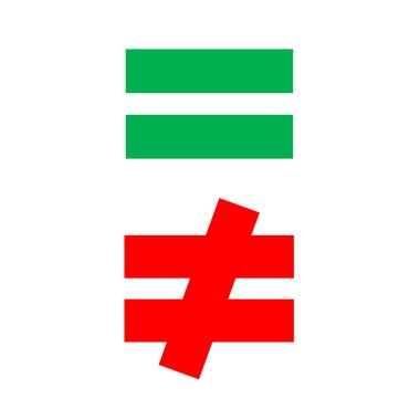 equal green and red clipart