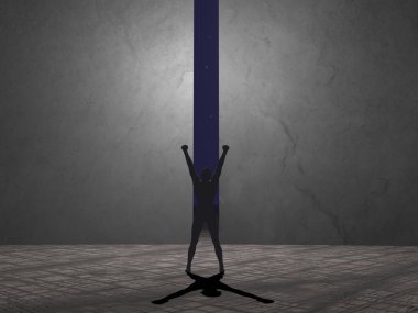 bir adam ve bir duvar