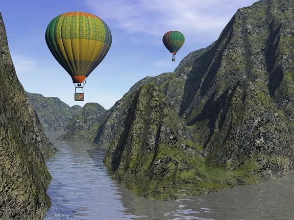 Zwei Heißluftballons — Stockfoto