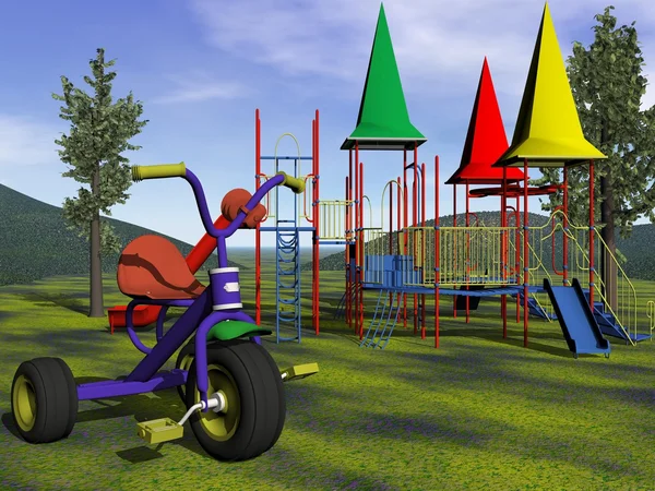 Parco giochi per bambini - rendering 3d — Foto Stock