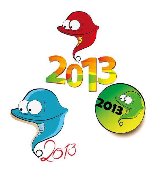 Cartoon illustratie van een slangen (symbool 2013) — Stockfoto