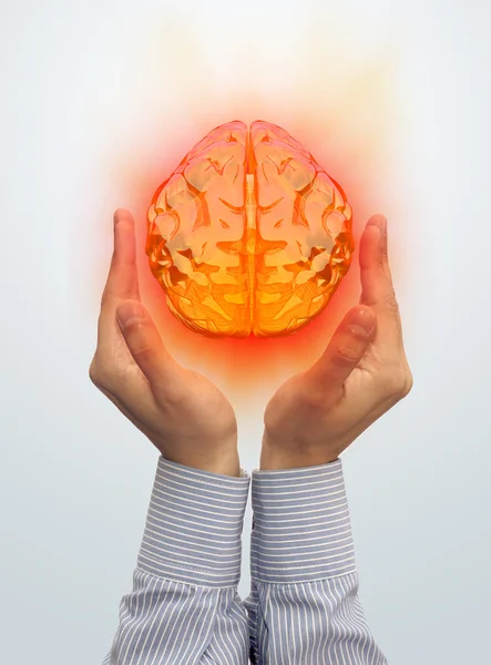 Tomando el cerebro en la mano — Foto de Stock