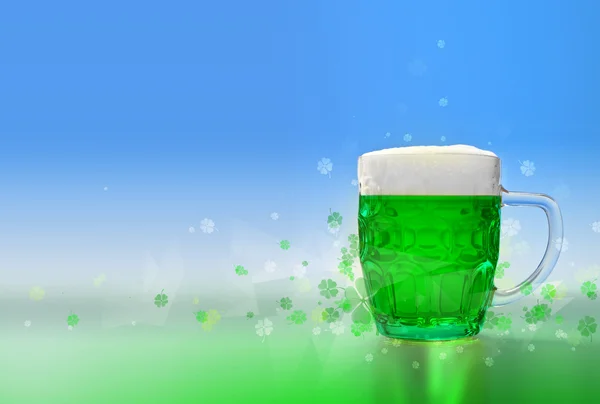 Svatý Patrick den pozadí zelené pivo — Stock fotografie