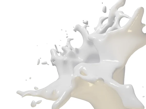 Stromende witte melk splash — Stockfoto