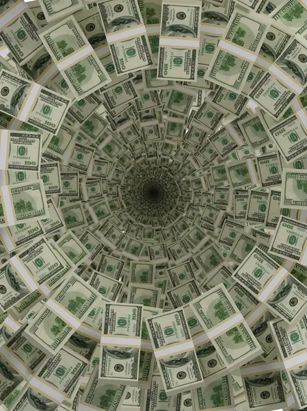 Потік долара в чорній дірі — стокове фото