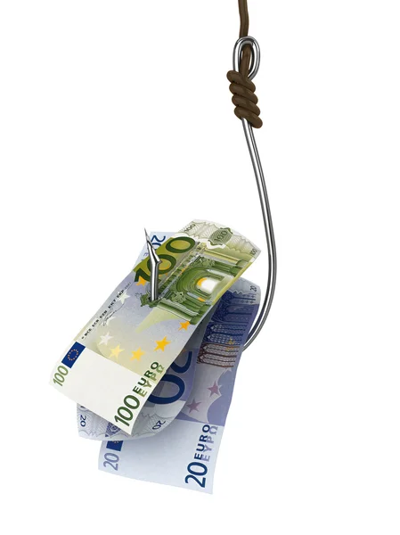 Euro on the hook — Stock Photo, Image