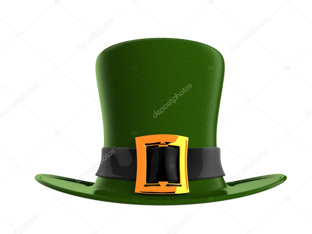 Illustration of green hat in saint Patrick Day - isolated on white