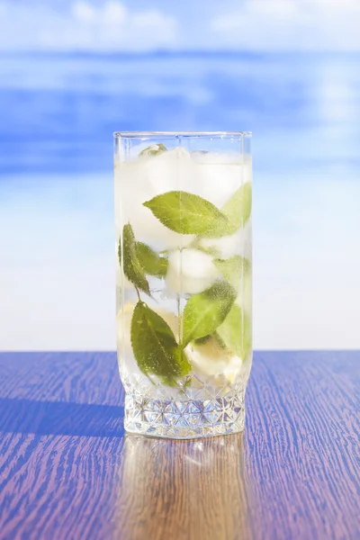 Té helado refrescante con hojas de menta —  Fotos de Stock