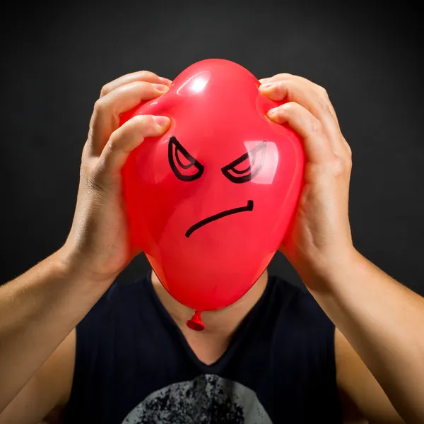 Συμπίεση θυμωμένος μπαλόνι — Φωτογραφία Αρχείου
