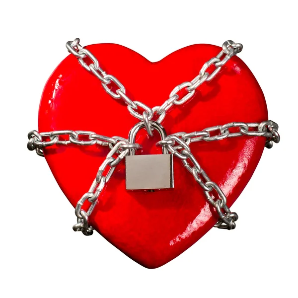 Locked red heart — Stock Photo, Image