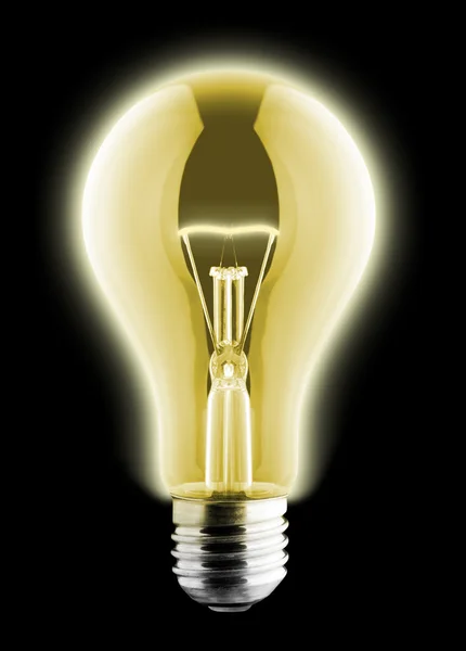 Светящаяся желтая лампочка — стоковое фото