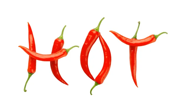 Hot message made of chili peppers — Stock Photo, Image