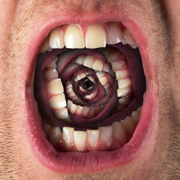Scary screaming mouth — Stock Photo, Image