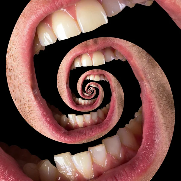 Twisted human mouth — Stockfoto