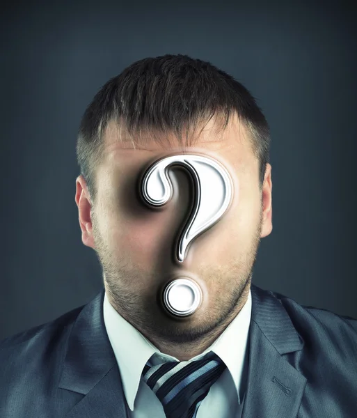 Businessman with question mark — Stock Photo, Image