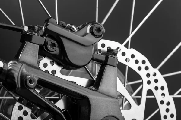 Closeup of disk brake of a mountain bicycle — Stock Photo, Image