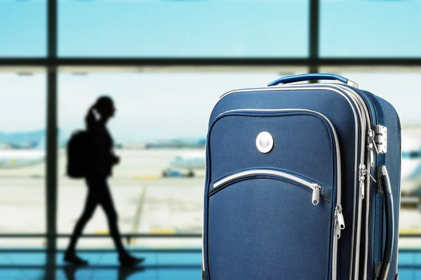 Suitcase at the airport — Stock Photo, Image