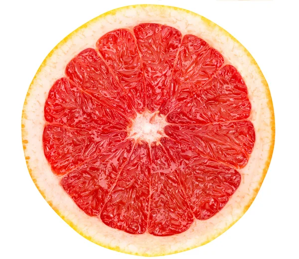 Grapefruitscheibe auf Weiß — Stockfoto