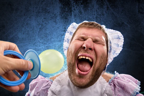 Man weared as baby — Stock Photo, Image