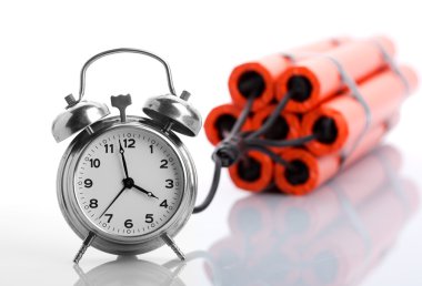 Alarm clock and dynamite clipart