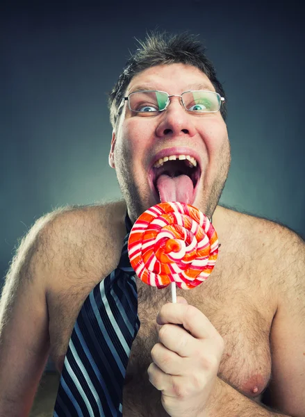 Őrült félmeztelen férfi — Stock Fotó