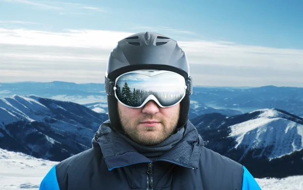 Mountain-skier closeup — Stock Photo, Image