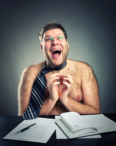 Homem de negócios louco feliz — Fotografia de Stock