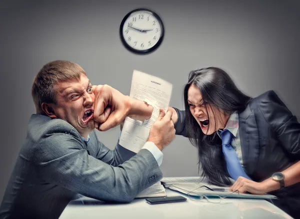 Mad fight of business people — Stock Photo, Image