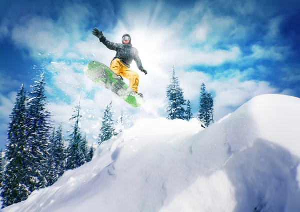 Snowboarder  jump — Stock Photo, Image
