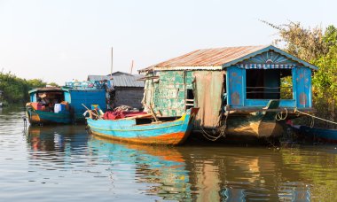 Slums on Tonle Sap lake clipart
