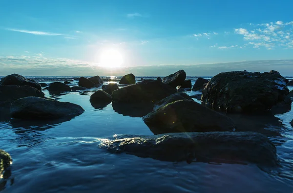 Blue sea sunset — Stock Photo, Image