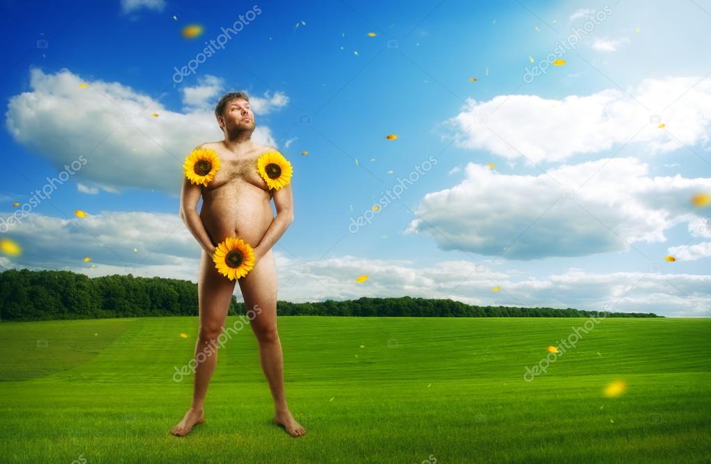Nude in a field
