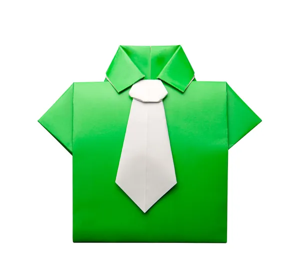 Origami shirt met stropdas — Stockfoto