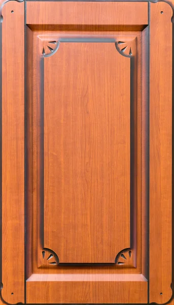 Trä dekorerade fasaden på möbler — Stockfoto