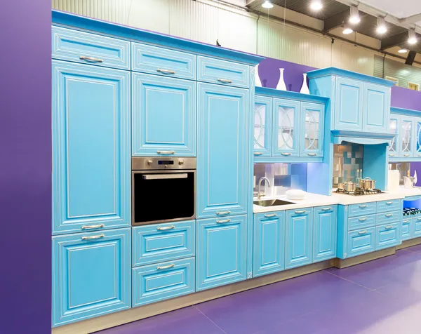 Hermoso diseño de interiores de cocina personalizada —  Fotos de Stock