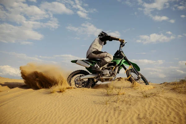 Professional speed rider driving in motocross race — Stock Photo, Image